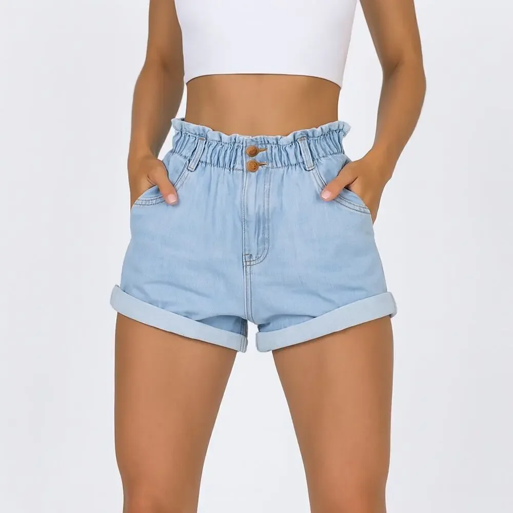 Princess Polly High Waisted Cinch Waist Denim Shorts Women's size 2
